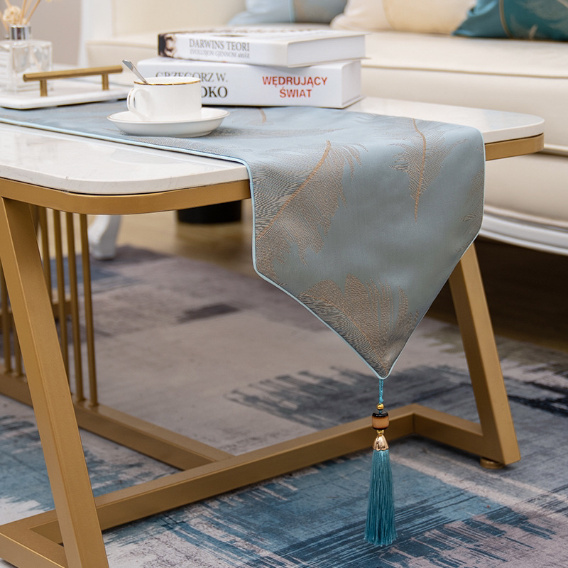 Table Runner Bed Runner Light Luxury Jacquard Tassel Dining Table Table Towel European American Restaurant Model Room Soft Decoration Coffee Table Tablecloth Table Runner Bed Runner Light Luxury Jacquard Tassel Dining Table Table Towel European American Restaurant Model Room Soft Decoration Coffee Table Tablecloth