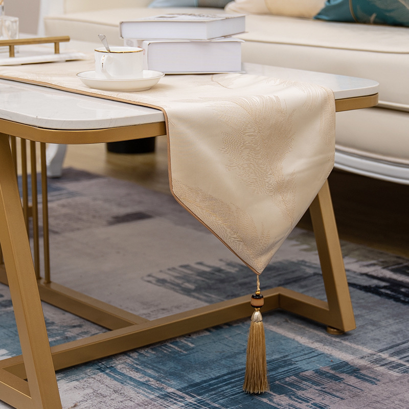 Table Runner Bed Runner Light Luxury Jacquard Tassel Dining Table Table Towel European American Restaurant Model Room Soft Decoration Coffee Table Tablecloth Table Runner Bed Runner Light Luxury Jacquard Tassel Dining Table Table Towel European American Restaurant Model Room Soft Decoration Coffee Table Tablecloth