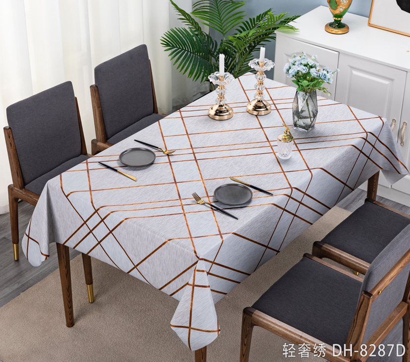 PVC Light Luxury Embroidered High-End Elegant Top-Grade Tablecloth Waterproof Oil-Proof Tablecloth PVC Light Luxury Embroidered High-End Elegant Top-Grade Tablecloth Waterproof Oil-Proof Tablecloth