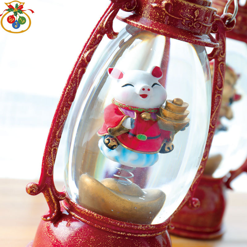 WJL-018 Lucky Storm Lantern TikTok Storm Lantern Ambience Light Led Small Night Lamp New Year Gift Pig Year Fortune God Lucky Cat