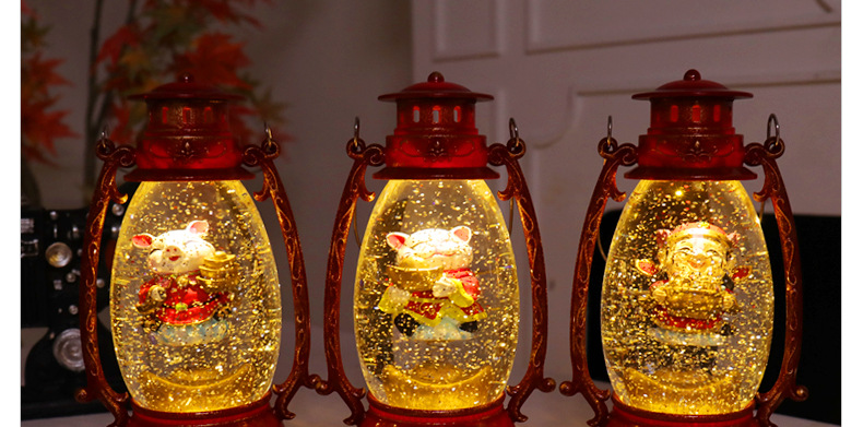 WJL-018 Lucky Storm Lantern TikTok Storm Lantern Ambience Light Led Small Night Lamp New Year Gift Pig Year Fortune God Lucky Cat
