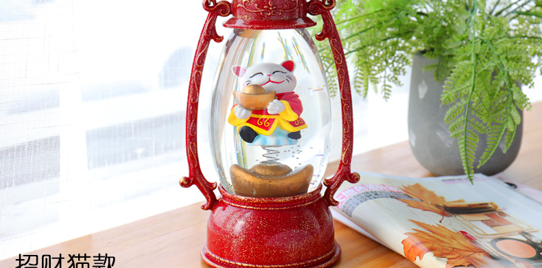 WJL-018 Lucky Storm Lantern TikTok Storm Lantern Ambience Light Led Small Night Lamp New Year Gift Pig Year Fortune God Lucky Cat