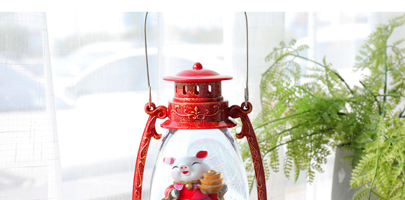 WJL-018 Lucky Storm Lantern TikTok Storm Lantern Ambience Light Led Small Night Lamp New Year Gift Pig Year Fortune God Lucky Cat