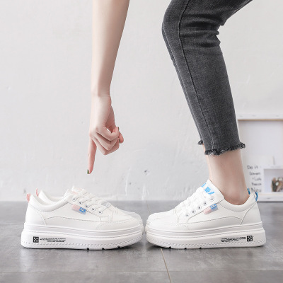 White shoes female 2019 autumn new thick soles sports leisure shoes students increase running shoes list tide