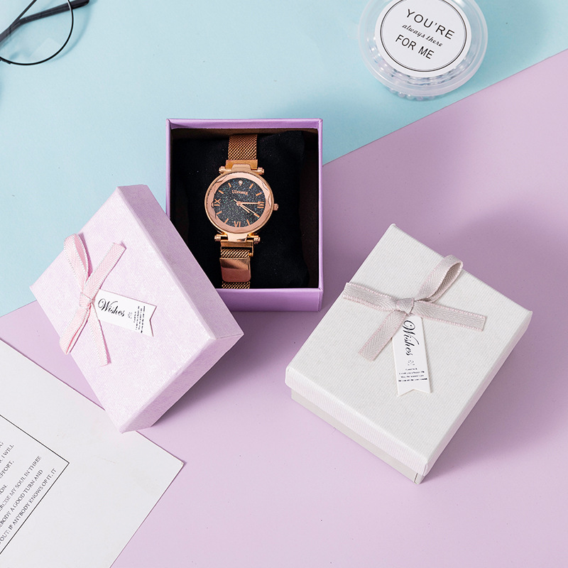 Small Watch Box with Hand List of Presents Box Small Jewelry Gift Watch Storage Square Gift Box