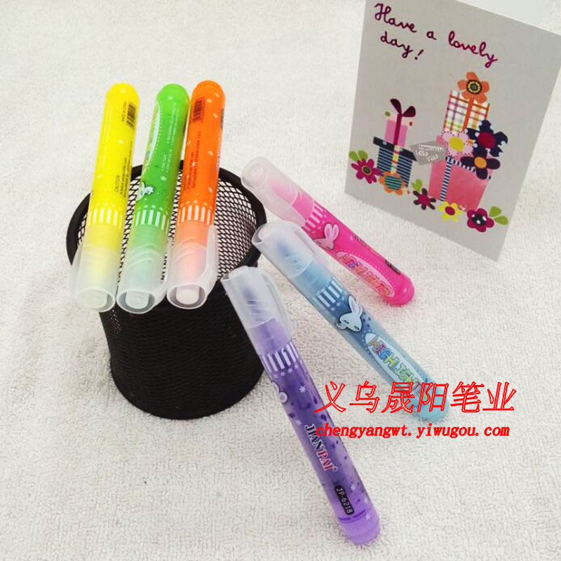 Arrow 6218 Fluorescent pen 4 PVC bag Marking list dividing data highlighter