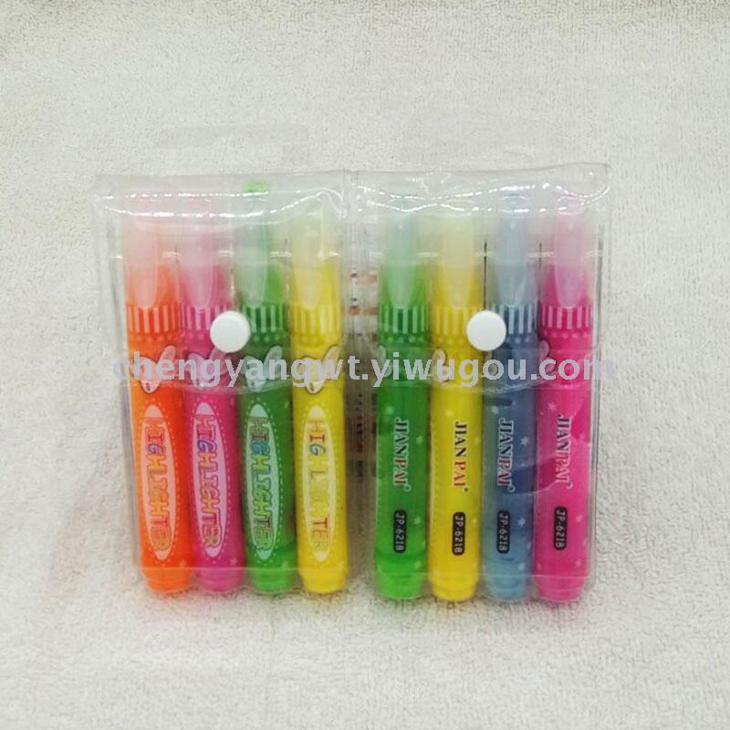 Arrow 6218 Fluorescent pen 4 PVC bag Marking list dividing data highlighter Arrow 6218 Fluorescent pen 4 PVC bag Marking list dividing data highlighter
