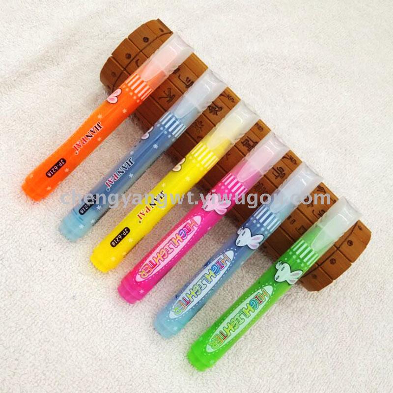 Arrow 6218 Fluorescent pen 4 PVC bag Marking list dividing data highlighter Arrow 6218 Fluorescent pen 4 PVC bag Marking list dividing data highlighter