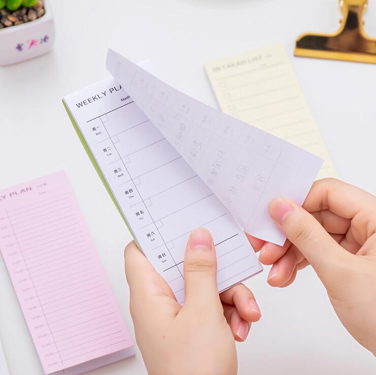 Japanese and Korean Creative New Xiaoqing New Day and Month List Learning Notepad Note Sticker Tearable and Sticky Wholesale