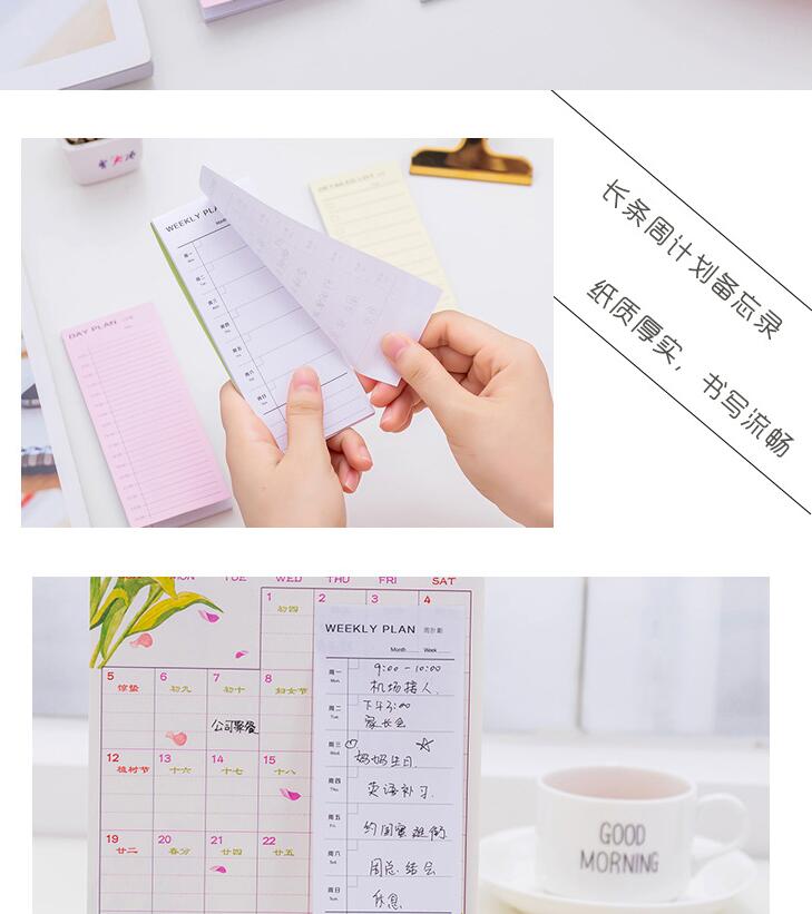Japanese and Korean Creative New Xiaoqing New Day and Month List Learning Notepad Note Sticker Tearable and Sticky Wholesale Japanese and Korean Creative New Xiaoqing New Day and Month List Learning Notepad Note Sticker Tearable and Sticky Wholesale