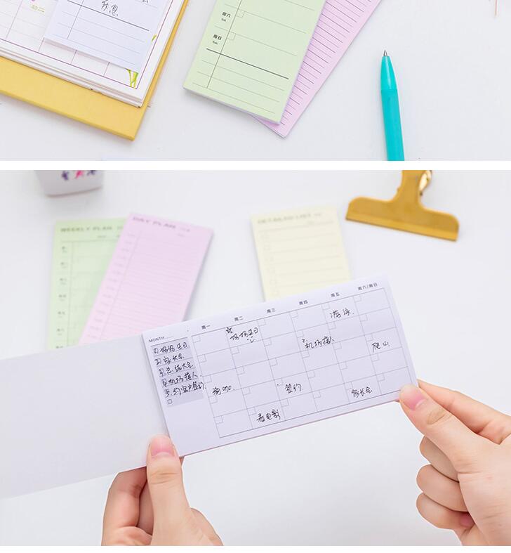 Japanese and Korean Creative New Xiaoqing New Day and Month List Learning Notepad Note Sticker Tearable and Sticky Wholesale Japanese and Korean Creative New Xiaoqing New Day and Month List Learning Notepad Note Sticker Tearable and Sticky Wholesale
