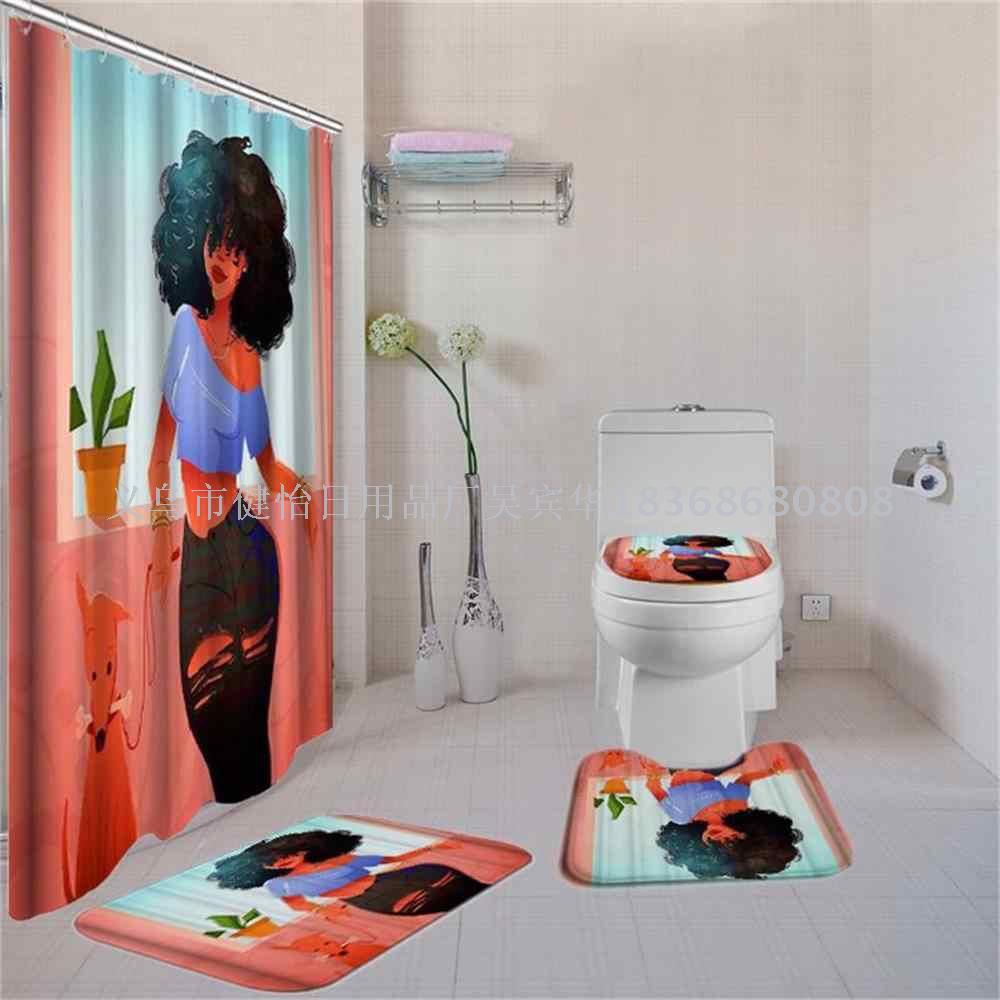 Bath curtain digital printing old manufacturers stable quality without defects rich patterns can be customized to sample