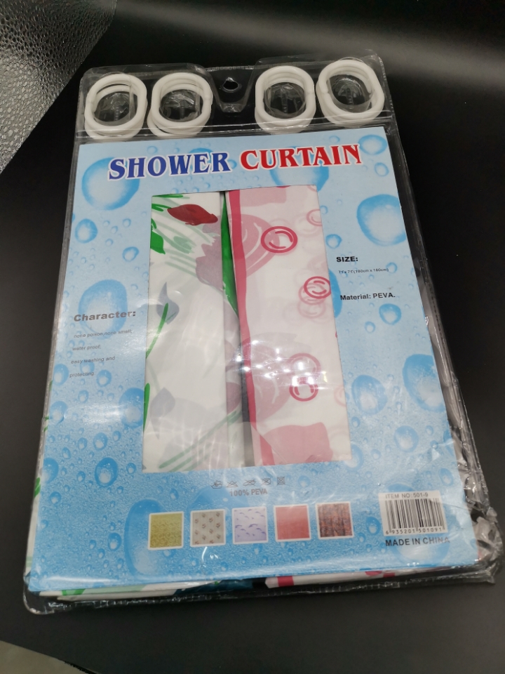 Bath curtain toilet luxurious simple fashion design and color PEVA waterproof curtain mildew proof package