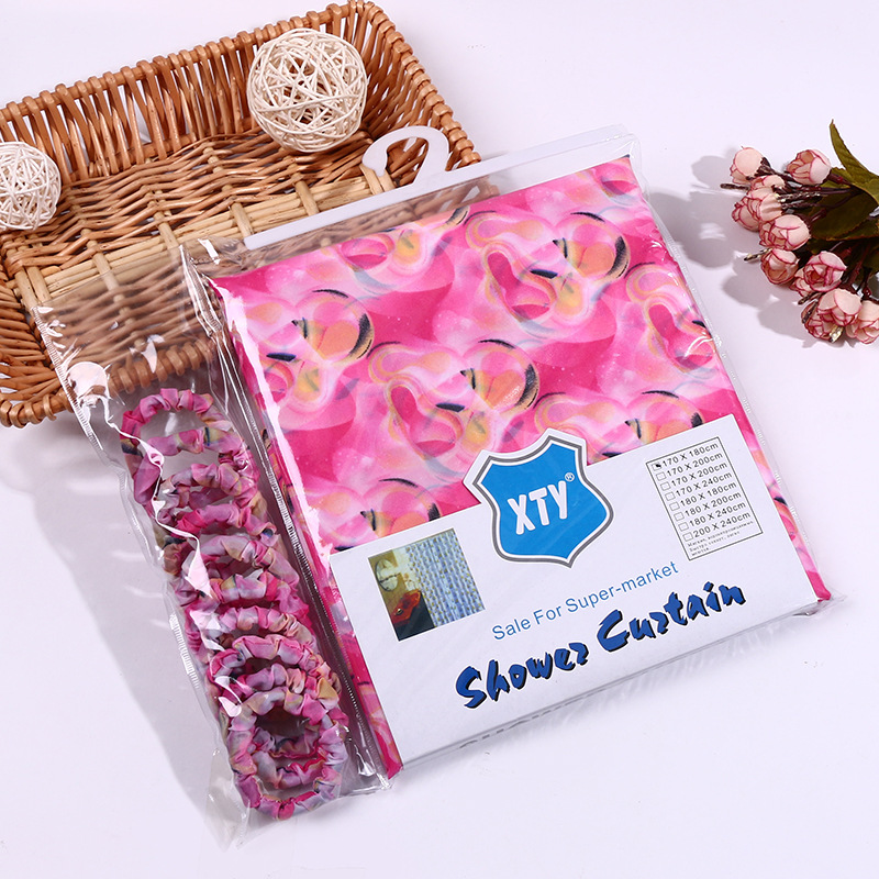 Hot style color ding printed fabric bath curtain multi-function waterproof and  toilet shower curtain wholesale.