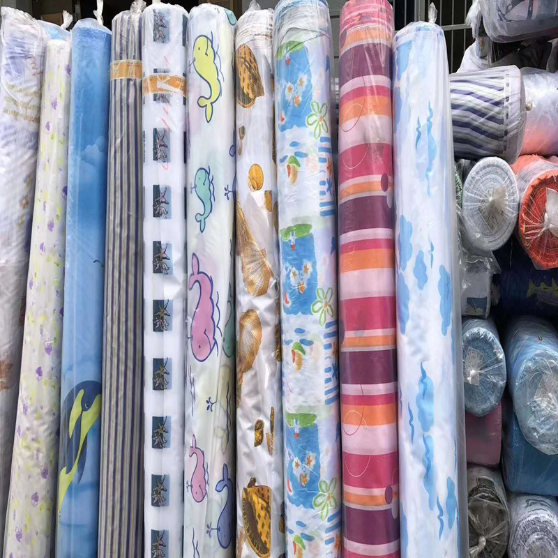Satin Cloth Printed Shower Curtain Waterproof Satin Texture Thickened Bathroom Block Bath Curtain Foreign Trade Exported to European and American Manufacturers