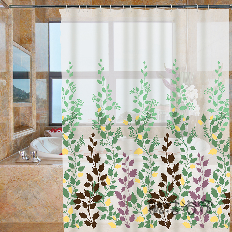 Toilet Punch-Free Shower Curtain Rod Waterproof Thickened Partition Door Curtain Shower Bath Curtain Fabric
