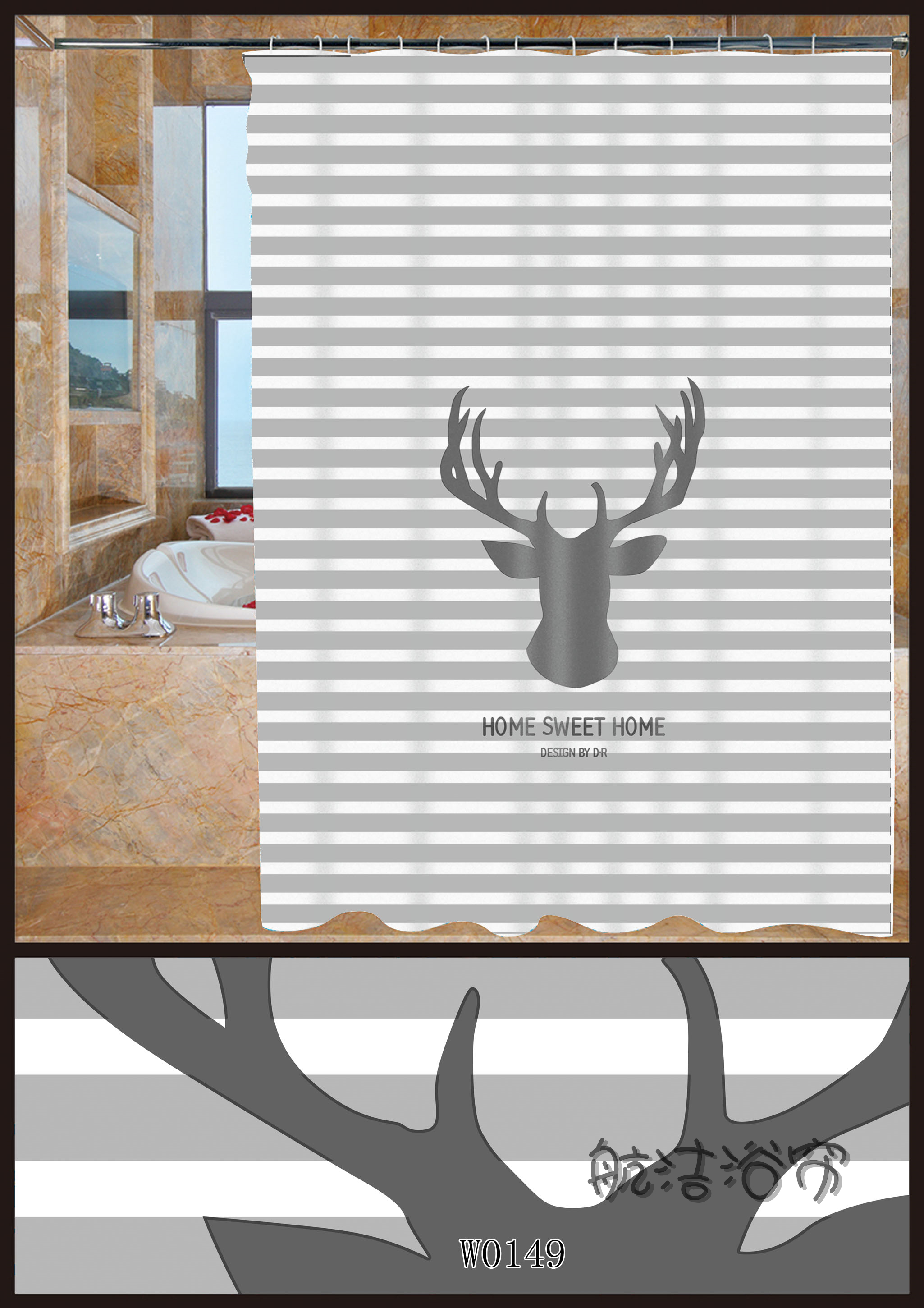 Toilet Punch-Free Shower Curtain Rod Waterproof Thickened Partition Door Curtain Shower Bath Curtain Fabric Toilet Punch-Free Shower Curtain Rod Waterproof Thickened Partition Door Curtain Shower Bath Curtain Fabric
