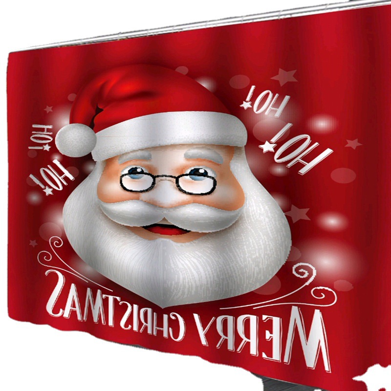 Foreign Trade Christmas Style Shower Curtain Digital Printing Polyester Bathroom Block Bath Curtain Factory Wholesale Can Be Customized in the Store