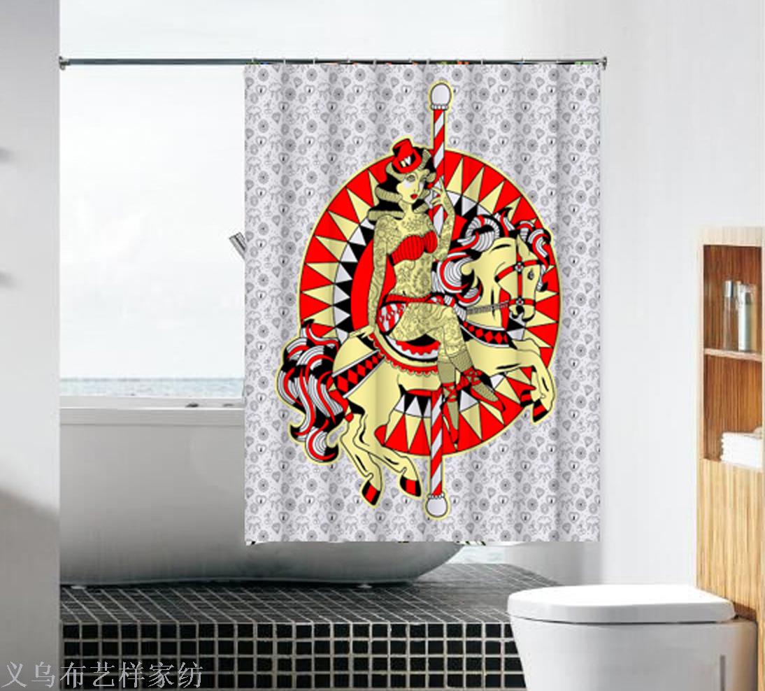 Factory direct sales of the bath curtain printing curtains wholesale stock wholesale