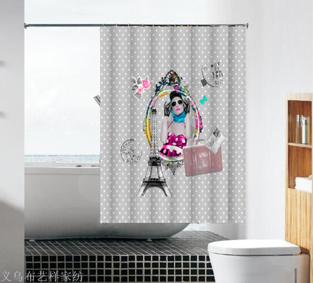 Factory direct sales of the bath curtain printing curtains wholesale stock wholesale