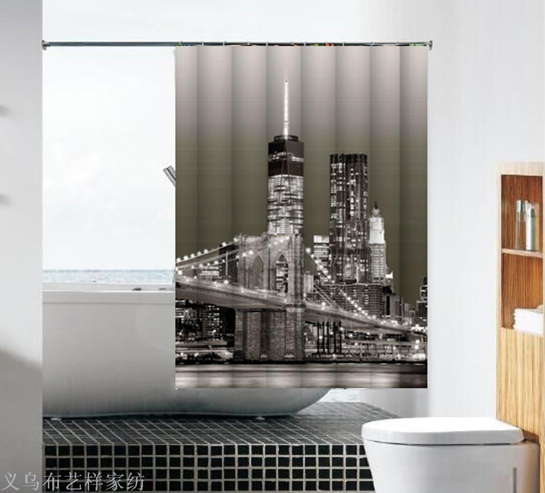 Factory direct sales of the bath curtain printing curtains wholesale stock wholesale