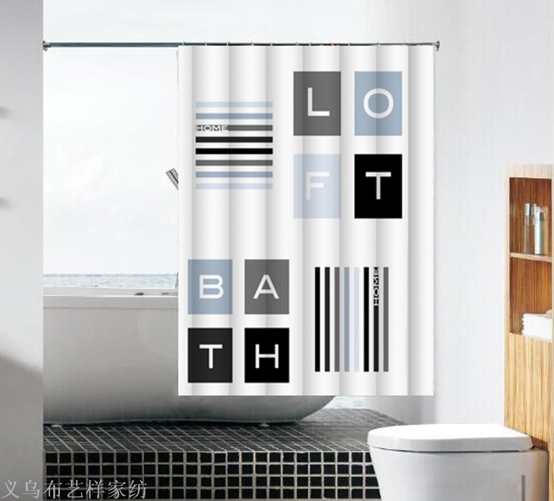 Factory direct sales of the bath curtain printing curtains wholesale stock wholesale
