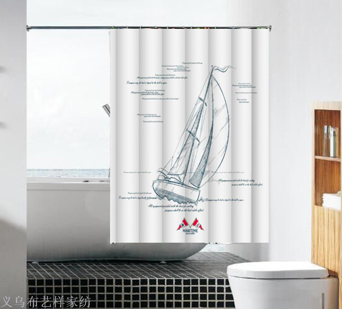 Factory direct sales of the bath curtain printing curtains wholesale stock wholesale