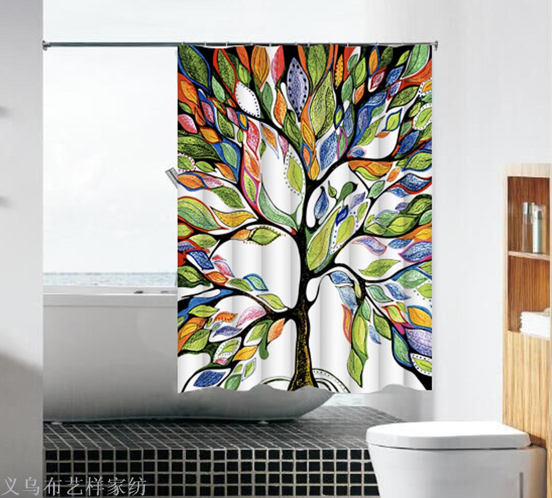 Factory direct sales of the bath curtain printing curtains wholesale stock wholesale
