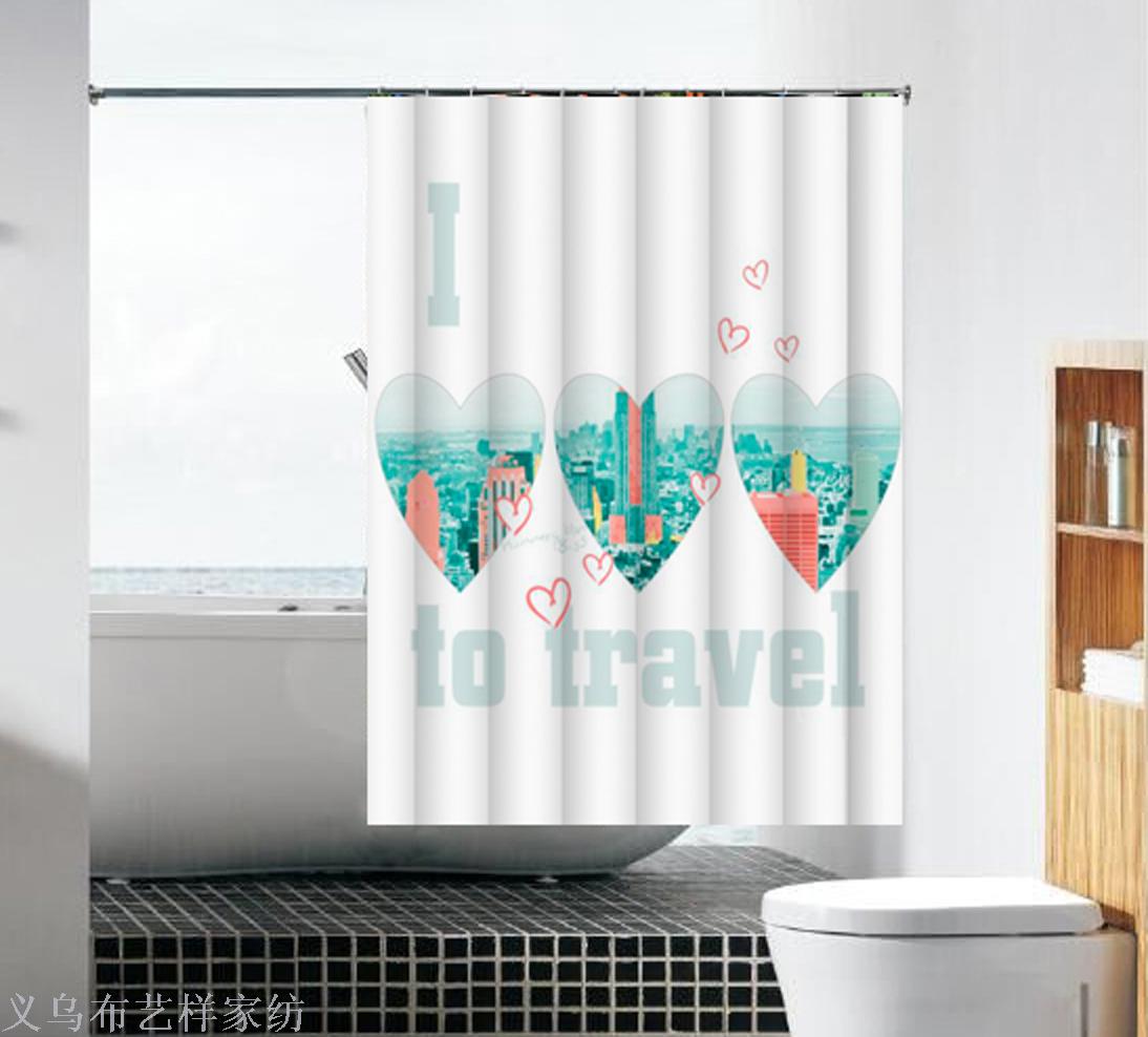 Factory direct sales of the bath curtain printing curtains wholesale stock wholesale
