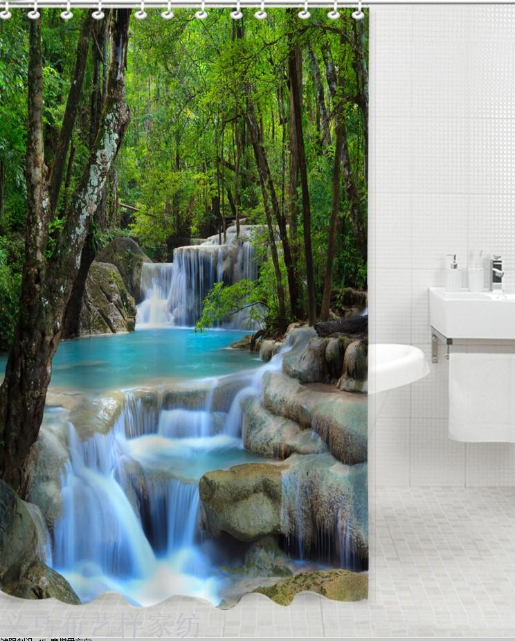 Factory direct sales of the bath curtain printing curtains wholesale stock wholesale
