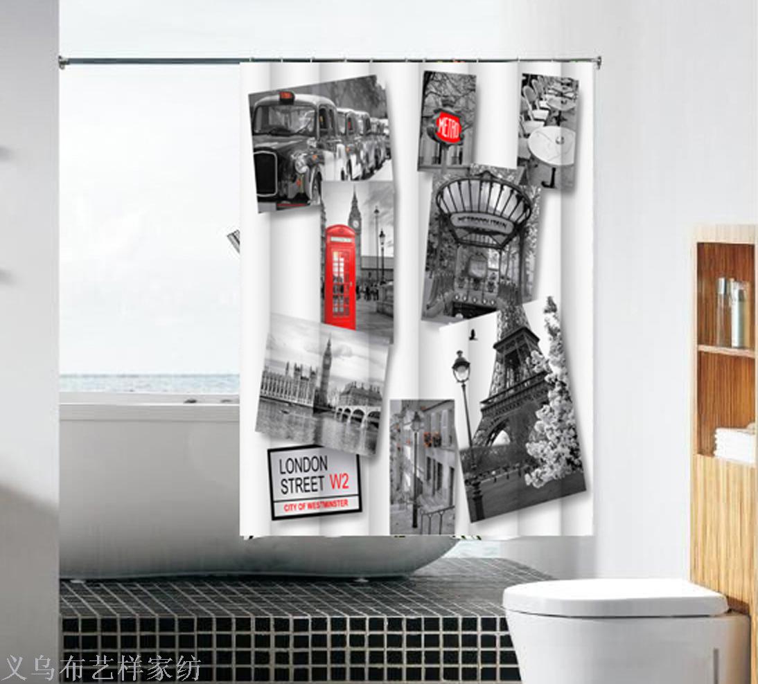 Factory direct sales of the bath curtain printing curtains wholesale stock wholesale