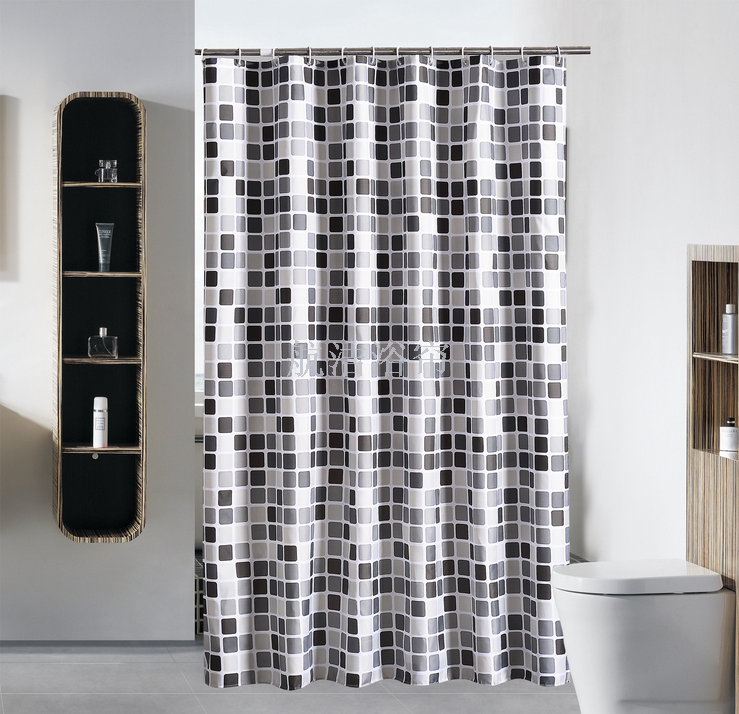 Household bath curtain thickened waterproof shower curtain anti-mildew polyester fabric bath curtain.