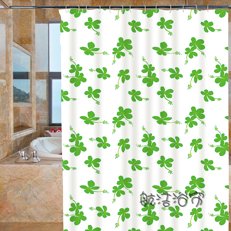Simple Shower Curtain Waterproof Thick Mildew-Proof High-End Bathroom Partition Block Bath Curtain Dormitory Bath Curtain