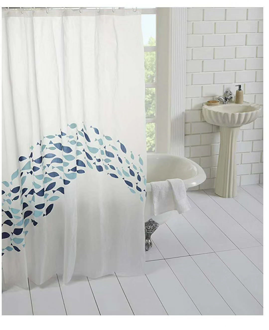 Digital printing bath curtain