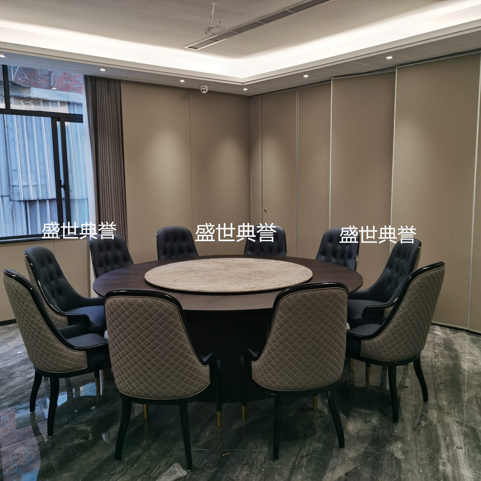Hotel Solid Wood Furniture Seafood Restaurant Box Solid Wood Dining Chair Banquet Center Solid Wood Table and Chair