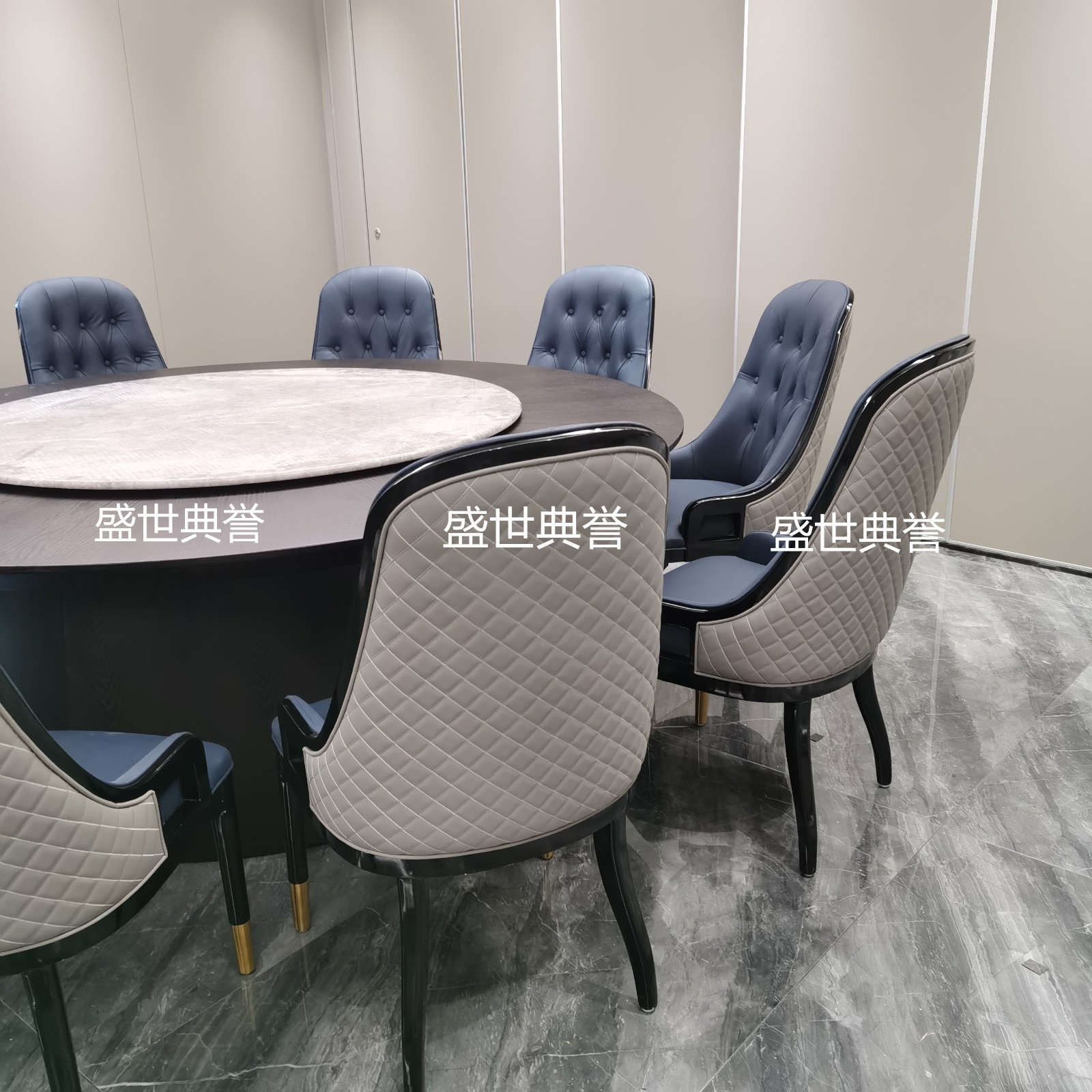 Hotel Solid Wood Electric Dining Table And Chair Hotel Compartment Light Luxury Chair Restaurant Modern Solid Wood Chair