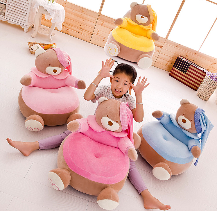 Children sofa seat baby adult lazy person stool bear plush toys can be removed and washed baby cartoon chair Children sofa seat baby adult lazy person stool bear plush toys can be removed and washed baby cartoon chair