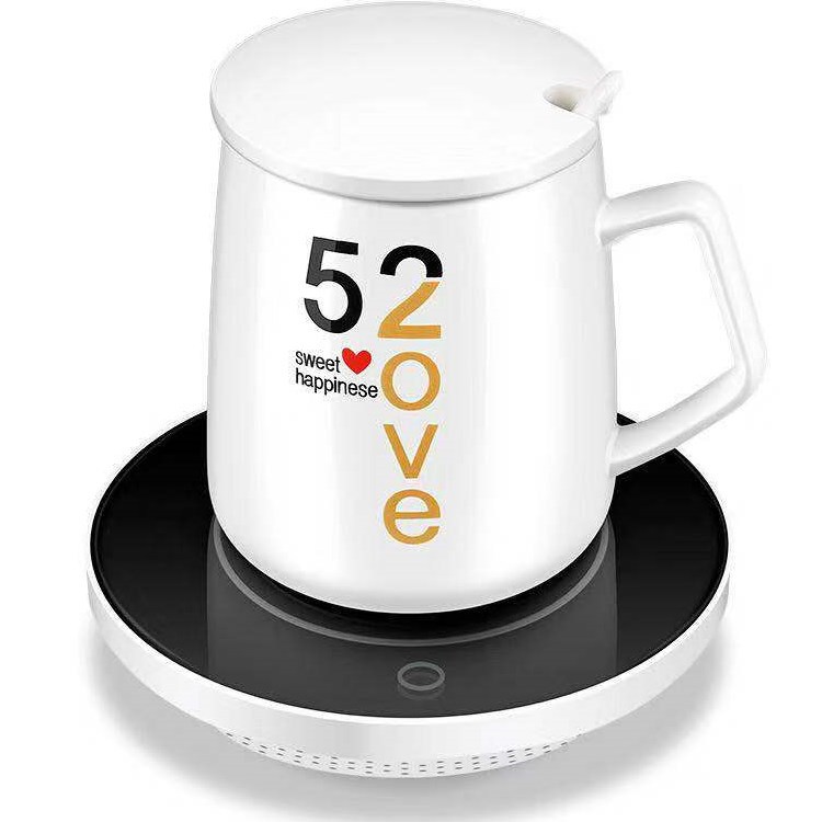Warm Cup Heating Coaster Hot Milk Heater 55 Degrees Creative Gift Ceramic Insulated Mug Customized Logo