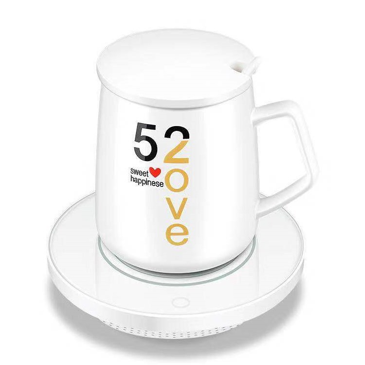 Warm Cup Heating Coaster Hot Milk Heater 55 Degrees Creative Gift Ceramic Insulated Mug Customized Logo