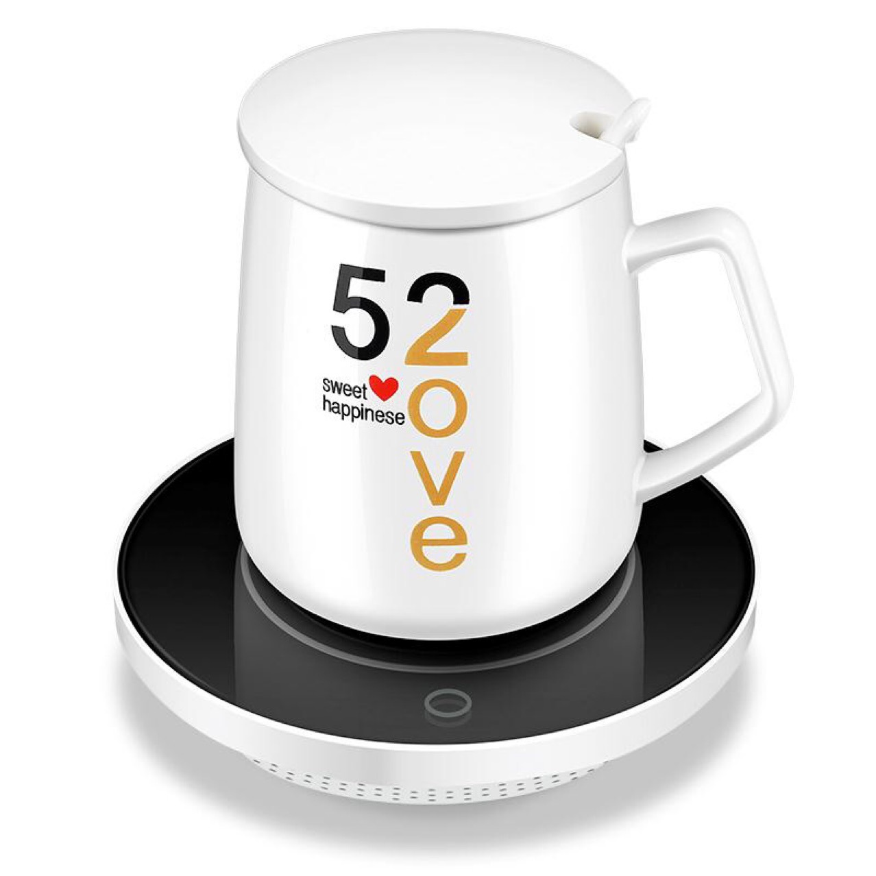Warm Cup Heating Coaster Hot Milk Heater 55 Degrees Creative Gift Ceramic Insulated Mug Customized Logo