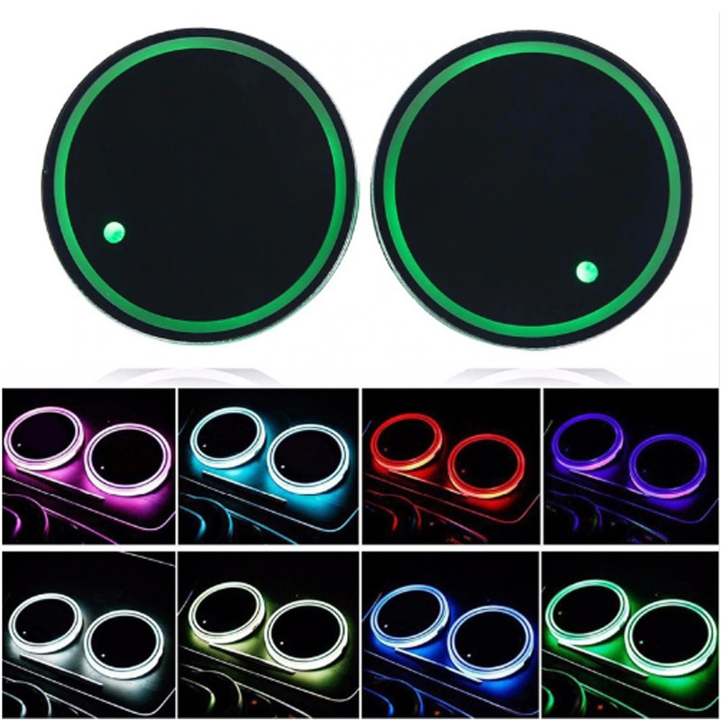 Car LightEmitting Water Cup Mat USB Charging Colorful NonSlip Coaster Car Supplies Car Interior Design Atmosphere Light
