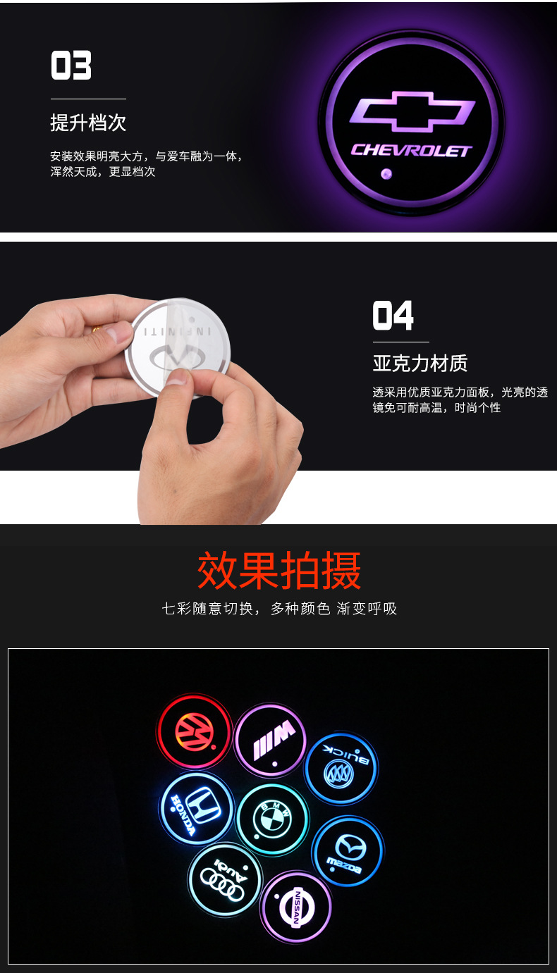 Car LightEmitting Water Cup Mat USB Charging Colorful NonSlip Coaster Car Supplies Car Interior Design Atmosphere Light Car LightEmitting Water Cup Mat USB Charging Colorful NonSlip Coaster Car Supplies Car Interior Design Atmosphere Light