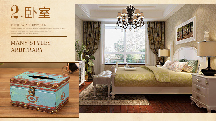 European Style Vintage Creative Paper Extraction Box Home Personality British Style Tissue Box Living Room Decorative Paper Towel Storage Box Wholesale