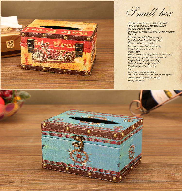 European Style Vintage Creative Paper Extraction Box Home Personality British Style Tissue Box Living Room Decorative Paper Towel Storage Box Wholesale