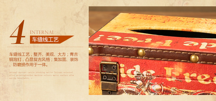 European Style Vintage Creative Paper Extraction Box Home Personality British Style Tissue Box Living Room Decorative Paper Towel Storage Box Wholesale