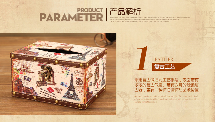 European Style Vintage Creative Paper Extraction Box Home Personality British Style Tissue Box Living Room Decorative Paper Towel Storage Box Wholesale