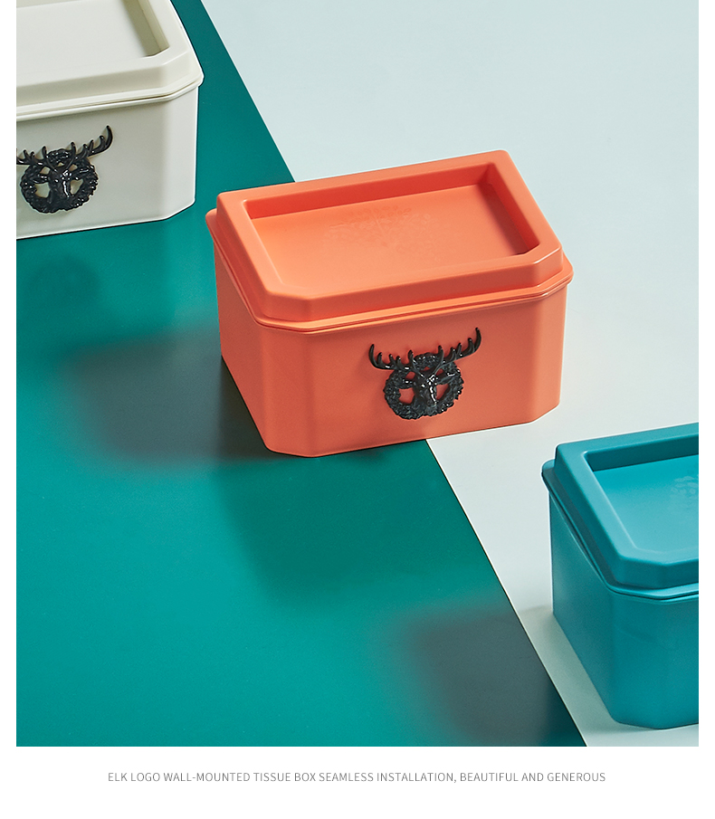 New Toilet Tissue Box Wall-Mounted Punch-Free Kitchen Paper Extraction Box Multi-Functional Creative Tissue Storage Box