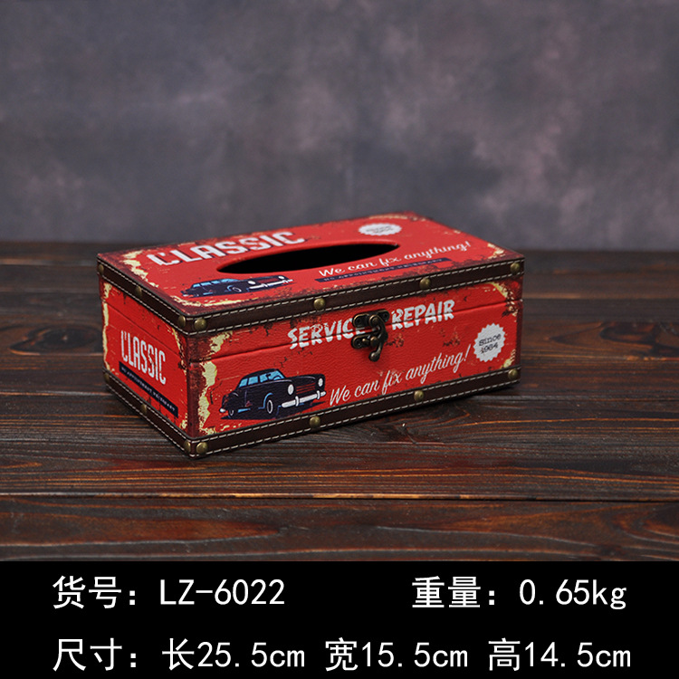 Wholesale Hotel Cafe Paper Box Restaurant Napkin Paper Box Rectangular Retro Creative Tissue Box