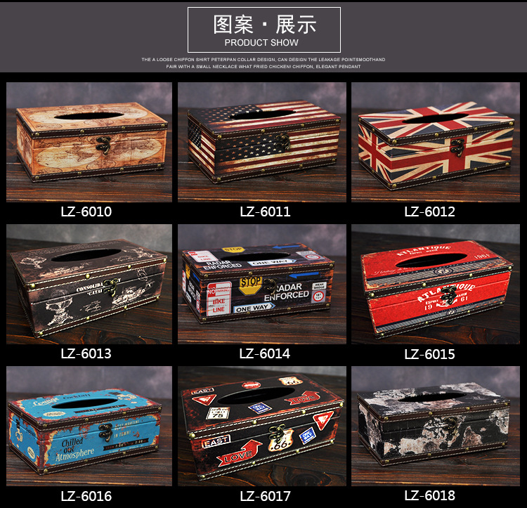 Wholesale Hotel Cafe Paper Box Restaurant Napkin Paper Box Rectangular Retro Creative Tissue Box