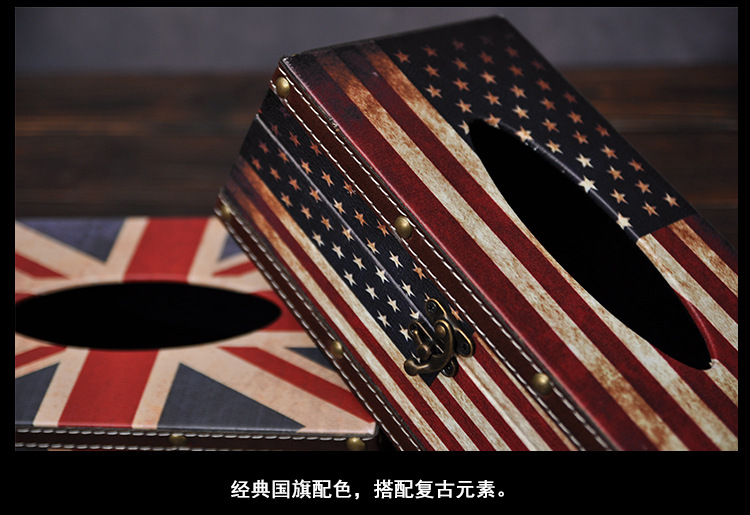 Wholesale Hotel Cafe Paper Box Restaurant Napkin Paper Box Rectangular Retro Creative Tissue Box